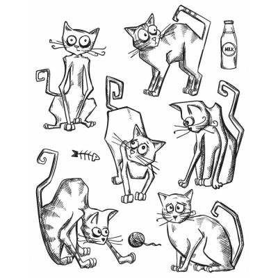 Stampers Anonymous Tim Holtz Cling Stamps - Crazy Cats